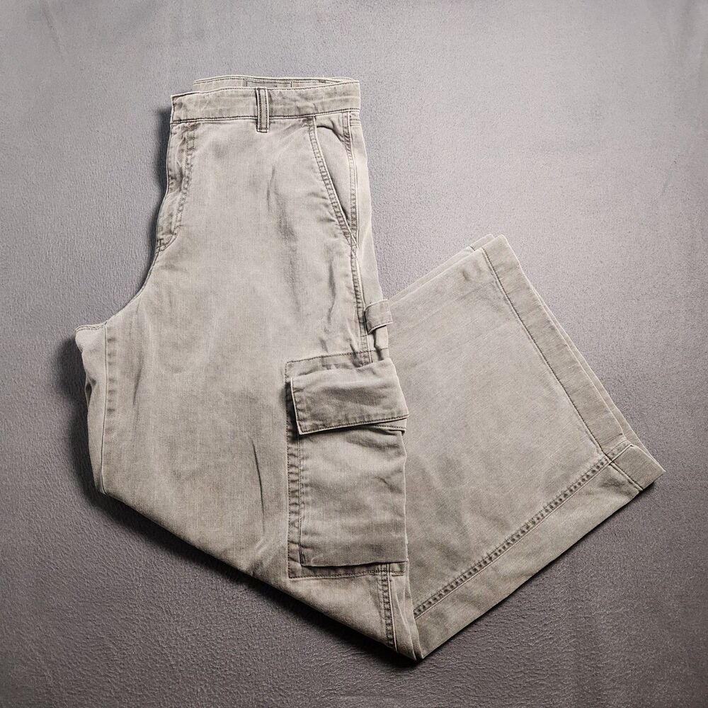 GAP Women 14 Soft Black High Rise The Baggy Cargo Jeans Y2K Skater
